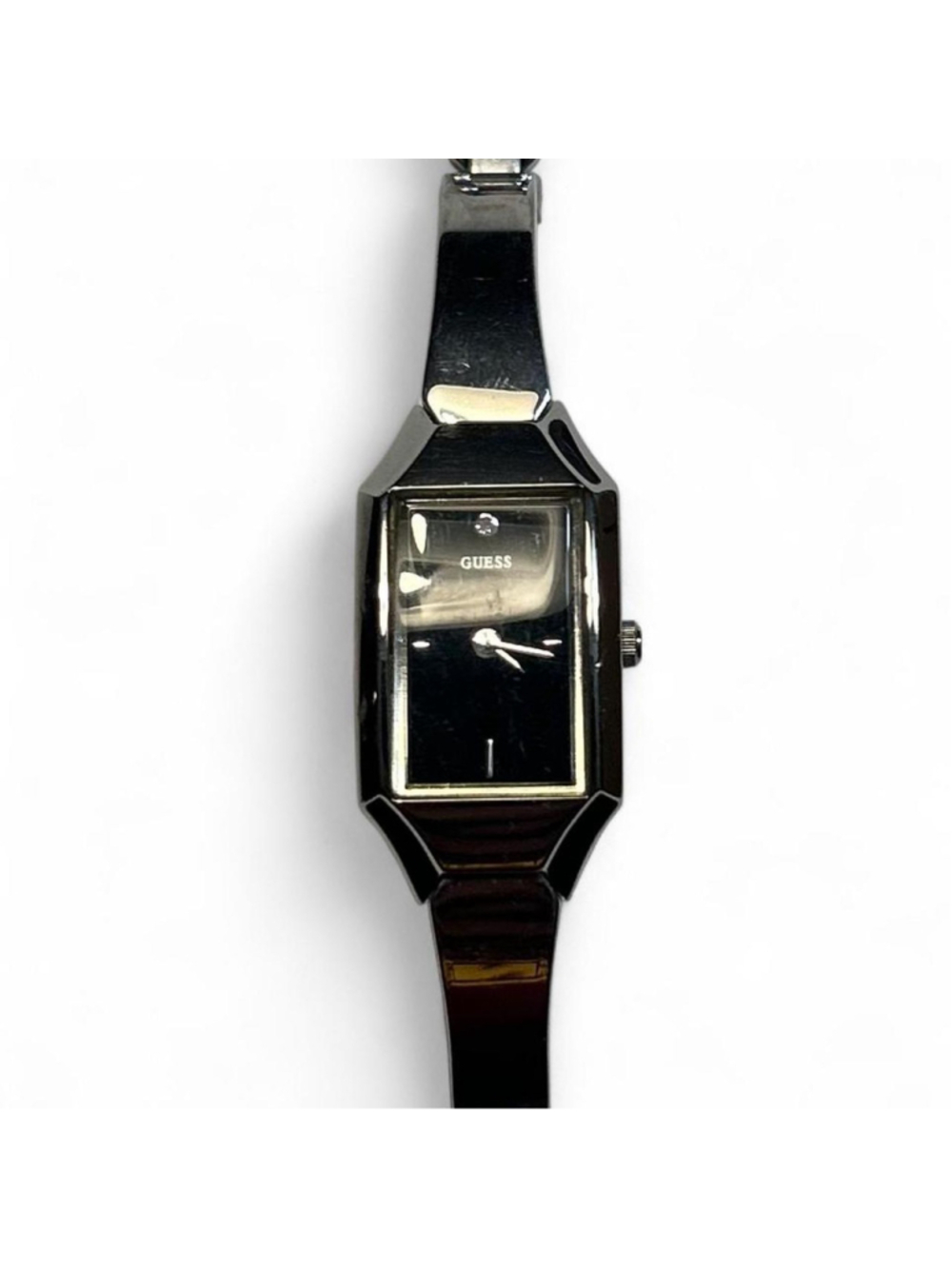 Guess silver watch with black face #luxury #watches